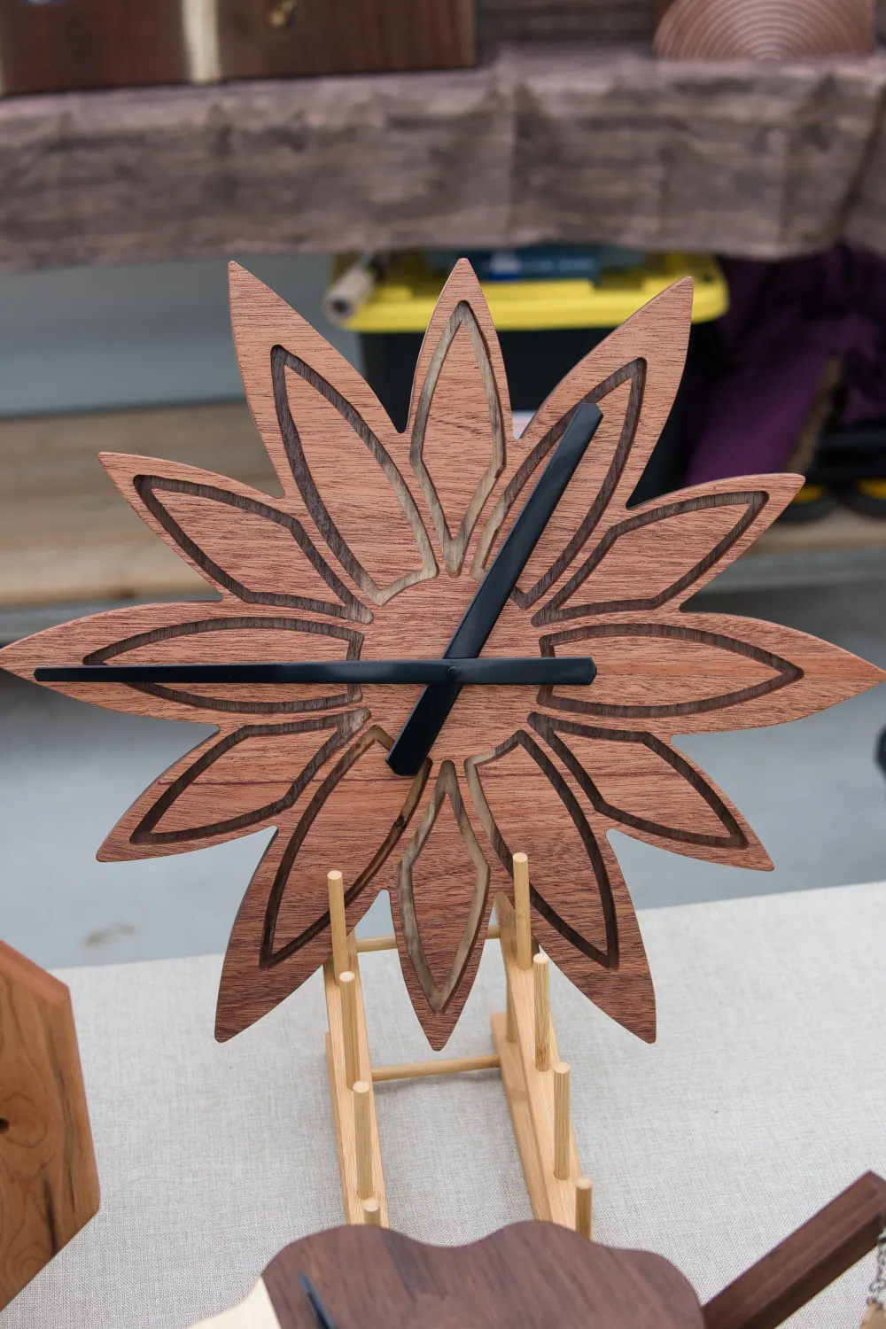 Floral Wall Clock handmade by Wood Dust Creations